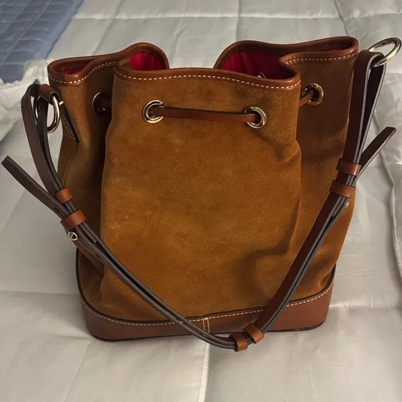 Dooney & Bourke Tan Suede Bucket Bag